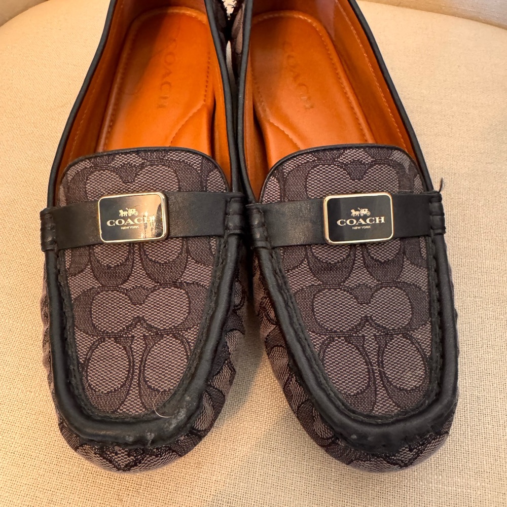 *SOLD* Coach Signature Black and Brown Loafers